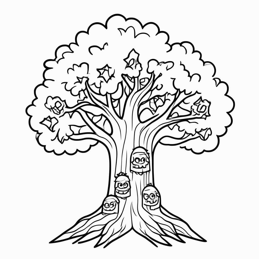 Desenho de Arvore Dos Trolls para colorir e imprimir grátis em folha A4