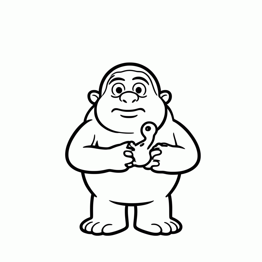 Desenho de Biggie Troll Gordinho para colorir e imprimir grátis em folha A4