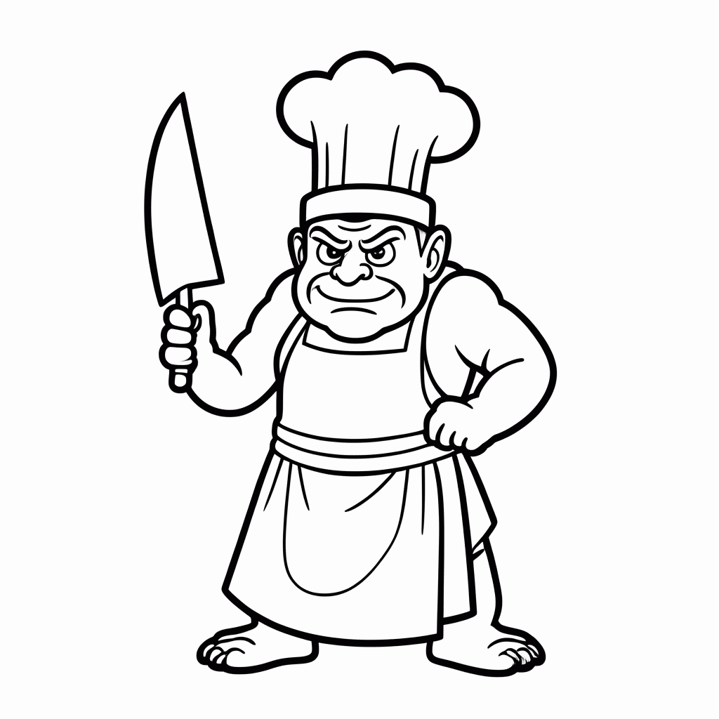 Desenho de Chef Bergen para colorir e imprimir grátis em folha A4