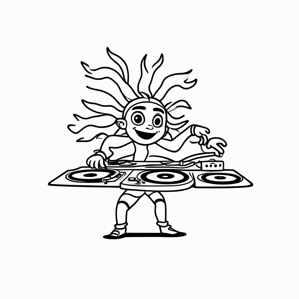 Desenho de Dj Suki para colorir e imprimir grátis em folha A4