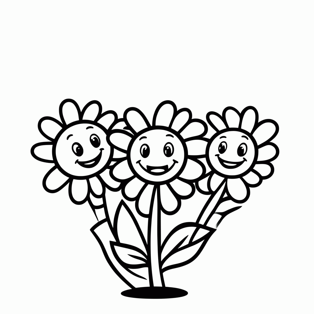 Desenho de Flores Coloridas para colorir e imprimir grátis em folha A4