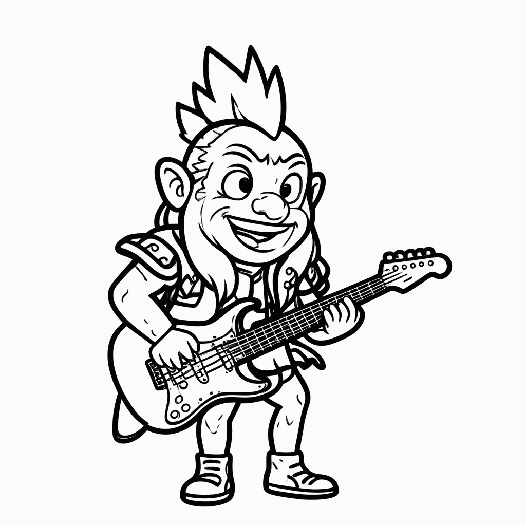 Desenho de Queen Barb Rock para colorir e imprimir grátis em folha A4