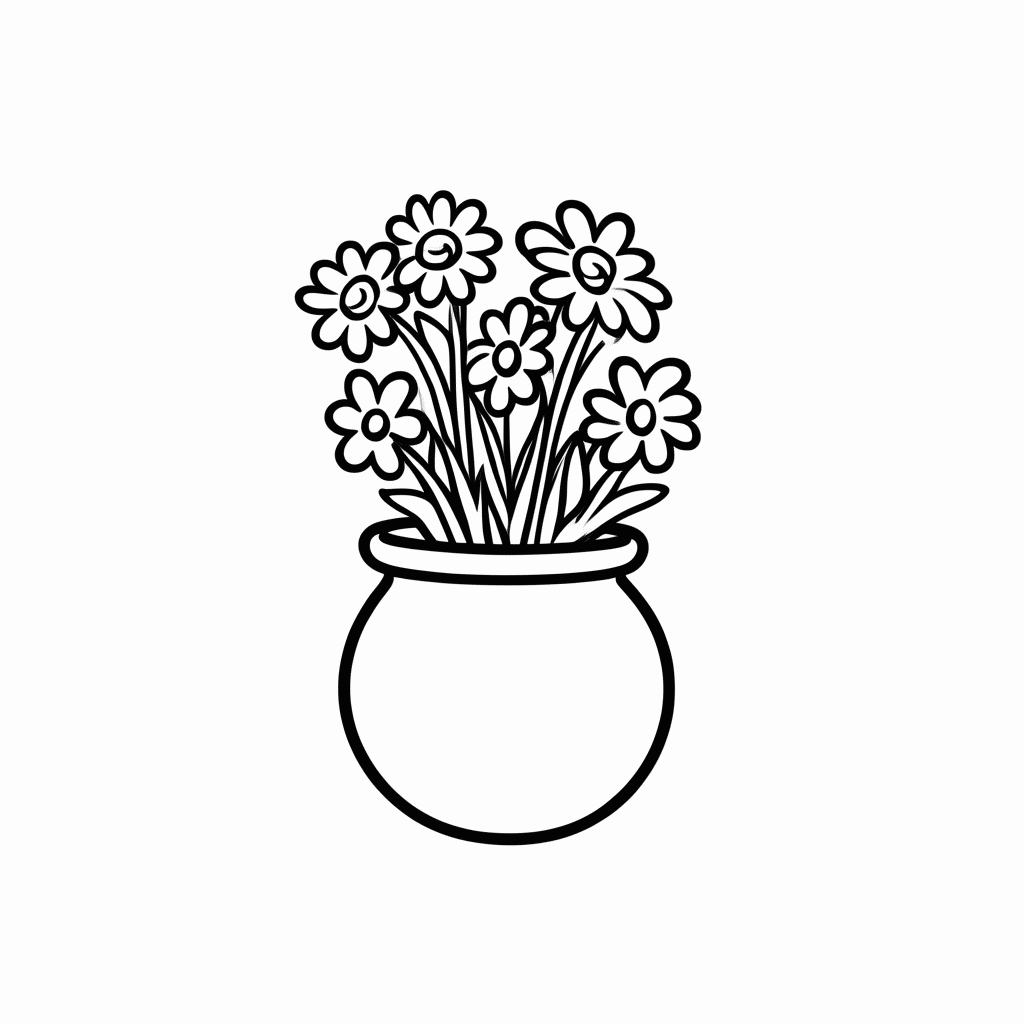 Desenho de Vaso De Pulgas para colorir e imprimir grátis em folha A4