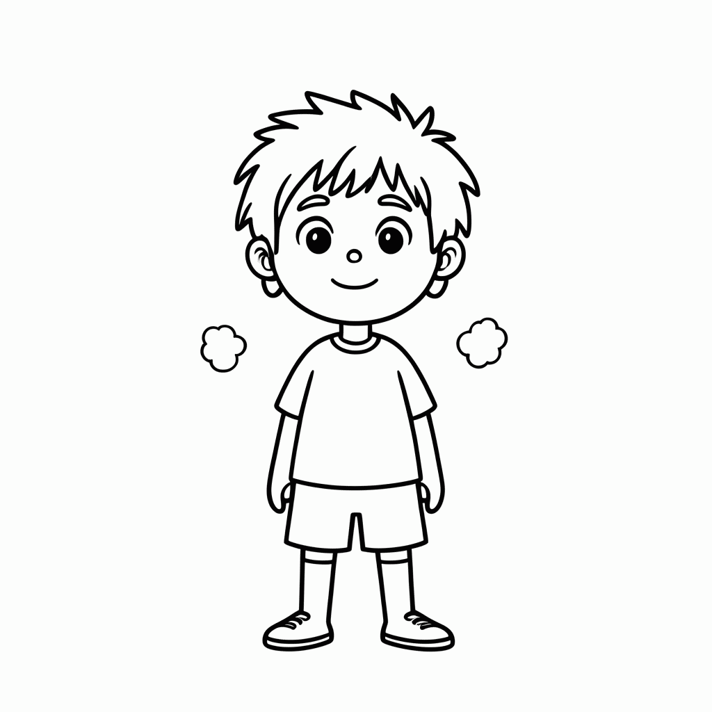 Desenho de Cascão para colorir e imprimir grátis em folha A4