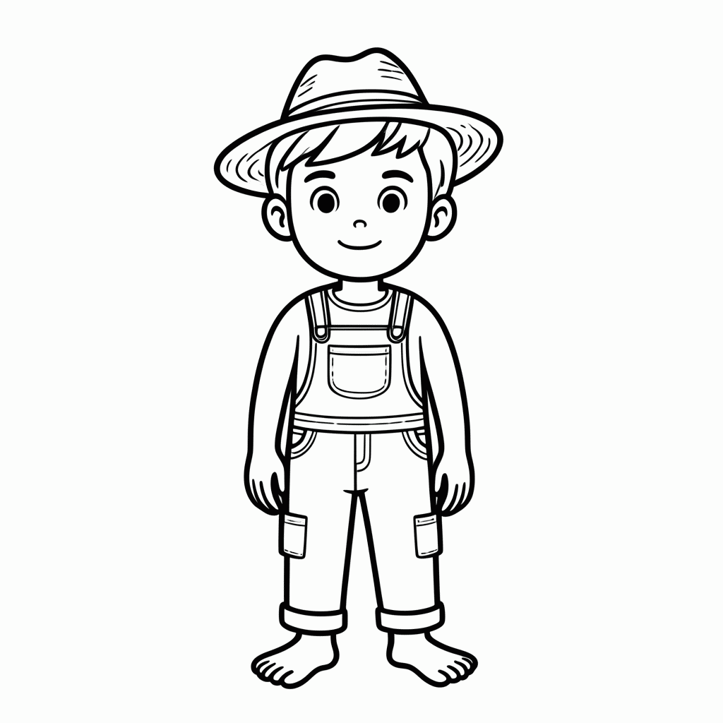 Desenho de Chico Bento para colorir e imprimir grátis em folha A4