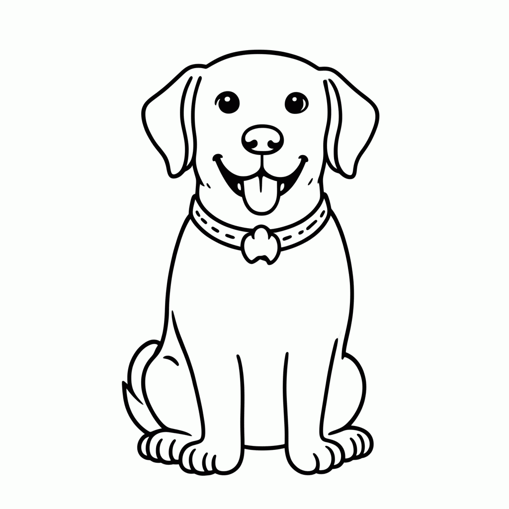 Desenho de Dug com Coleira para colorir e imprimir grátis em folha A4