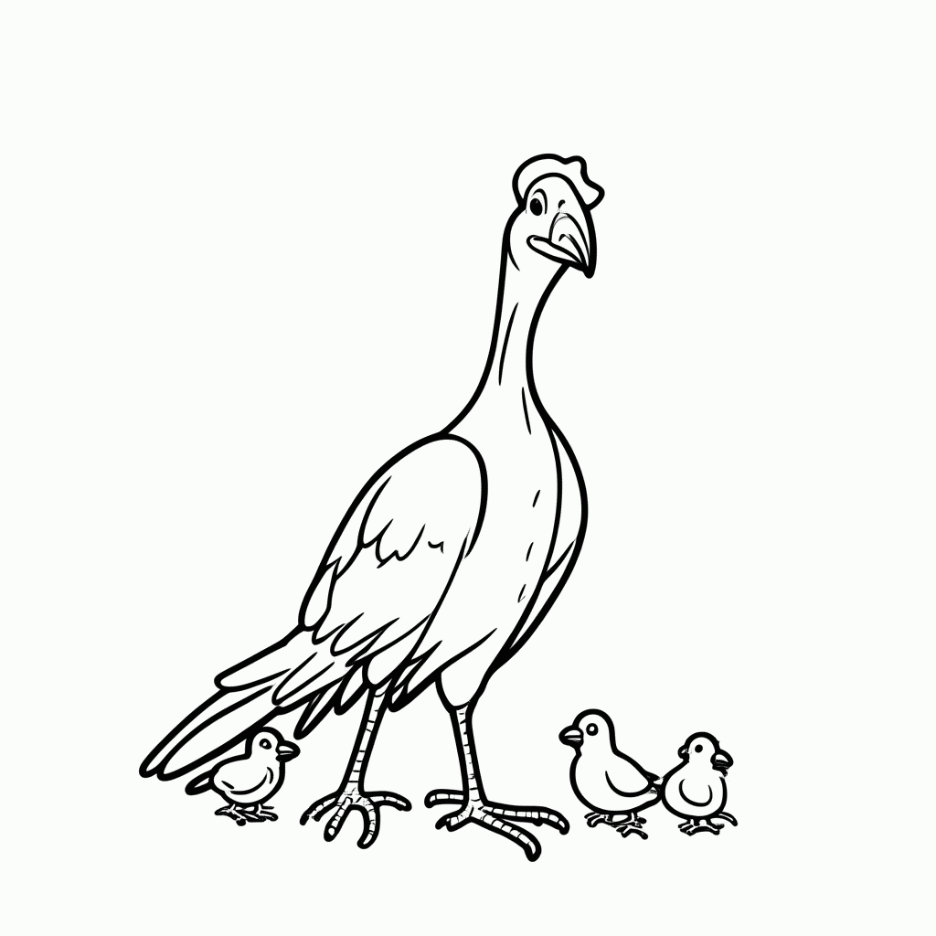 Desenho de Kevin e os Filhotes para colorir e imprimir grátis em folha A4