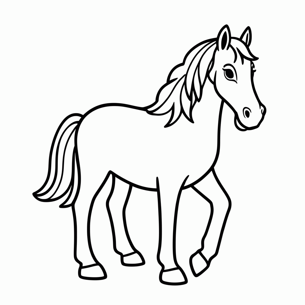 Desenho de Angus, o Cavalo para colorir e imprimir grátis em folha A4