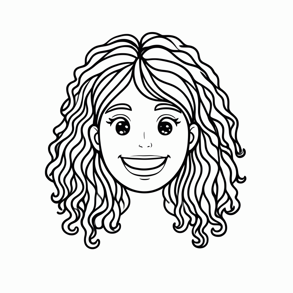 Desenho de Merida Cacheada para colorir e imprimir grátis em folha A4