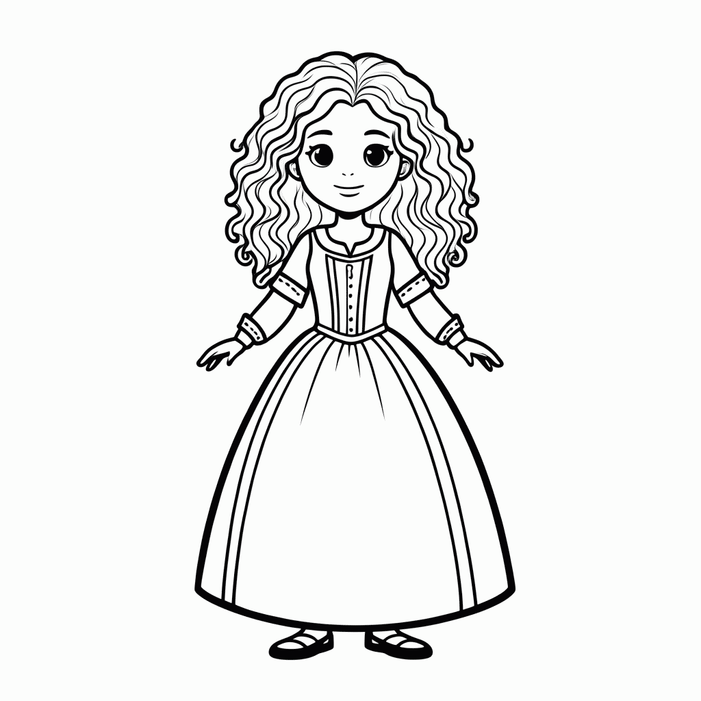 Desenho de Merida para colorir e imprimir grátis em folha A4