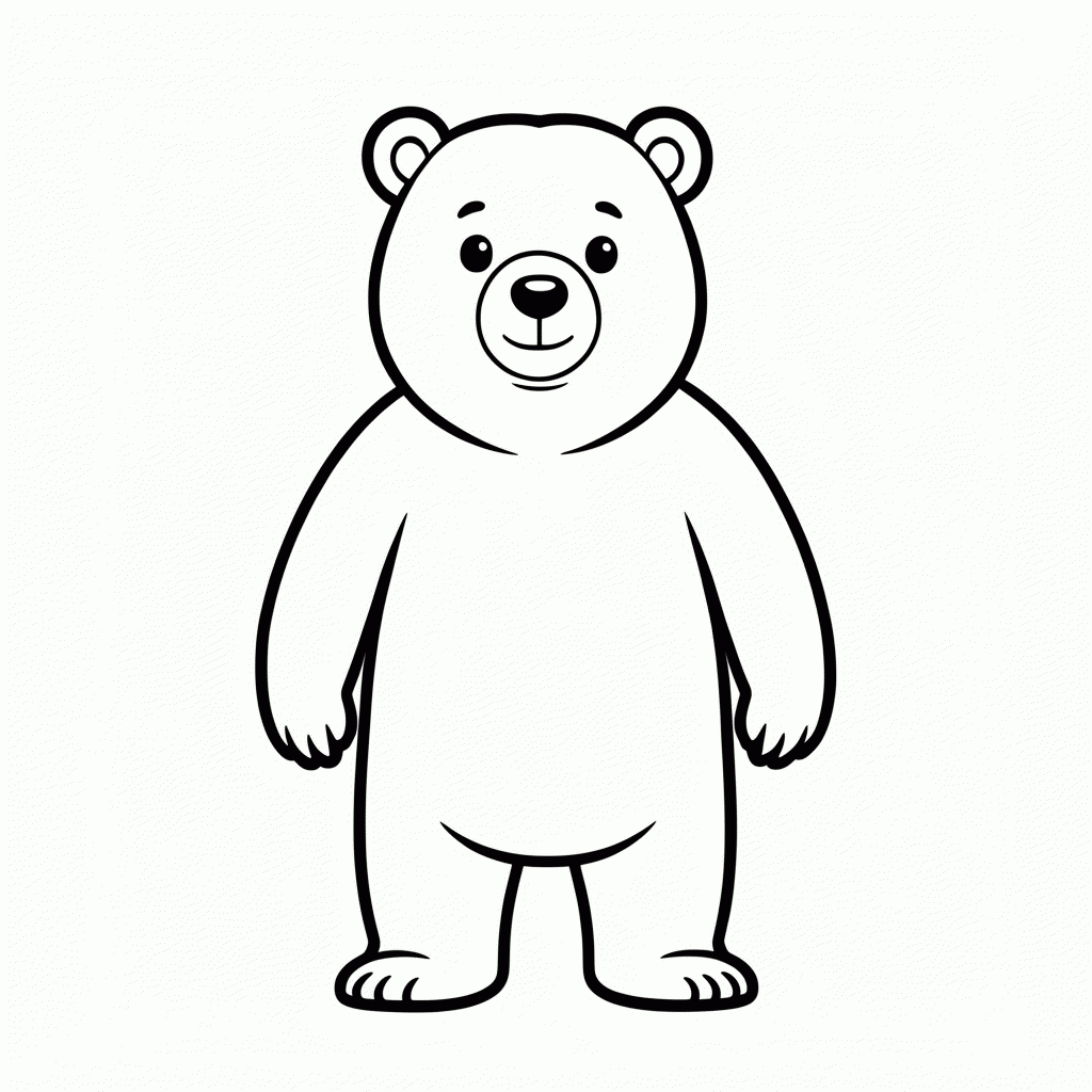 Desenho de O Urso para colorir e imprimir grátis em folha A4