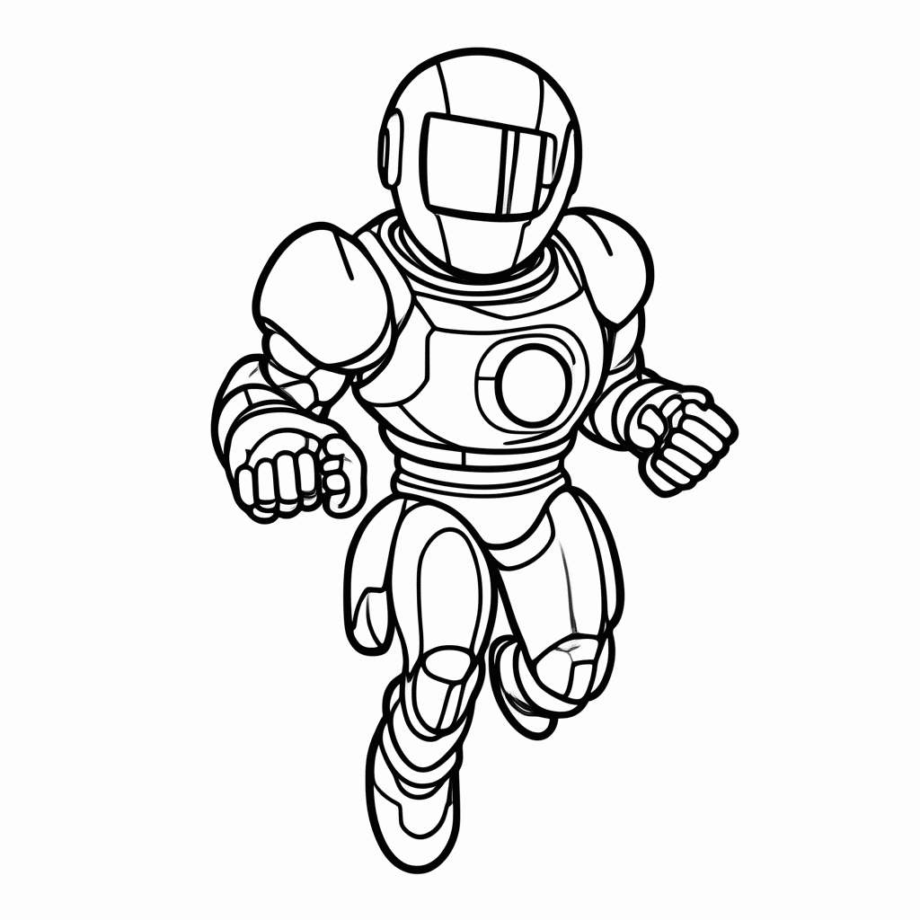 Desenho de Homem De Ferro Armadura para colorir e imprimir grátis em folha A4