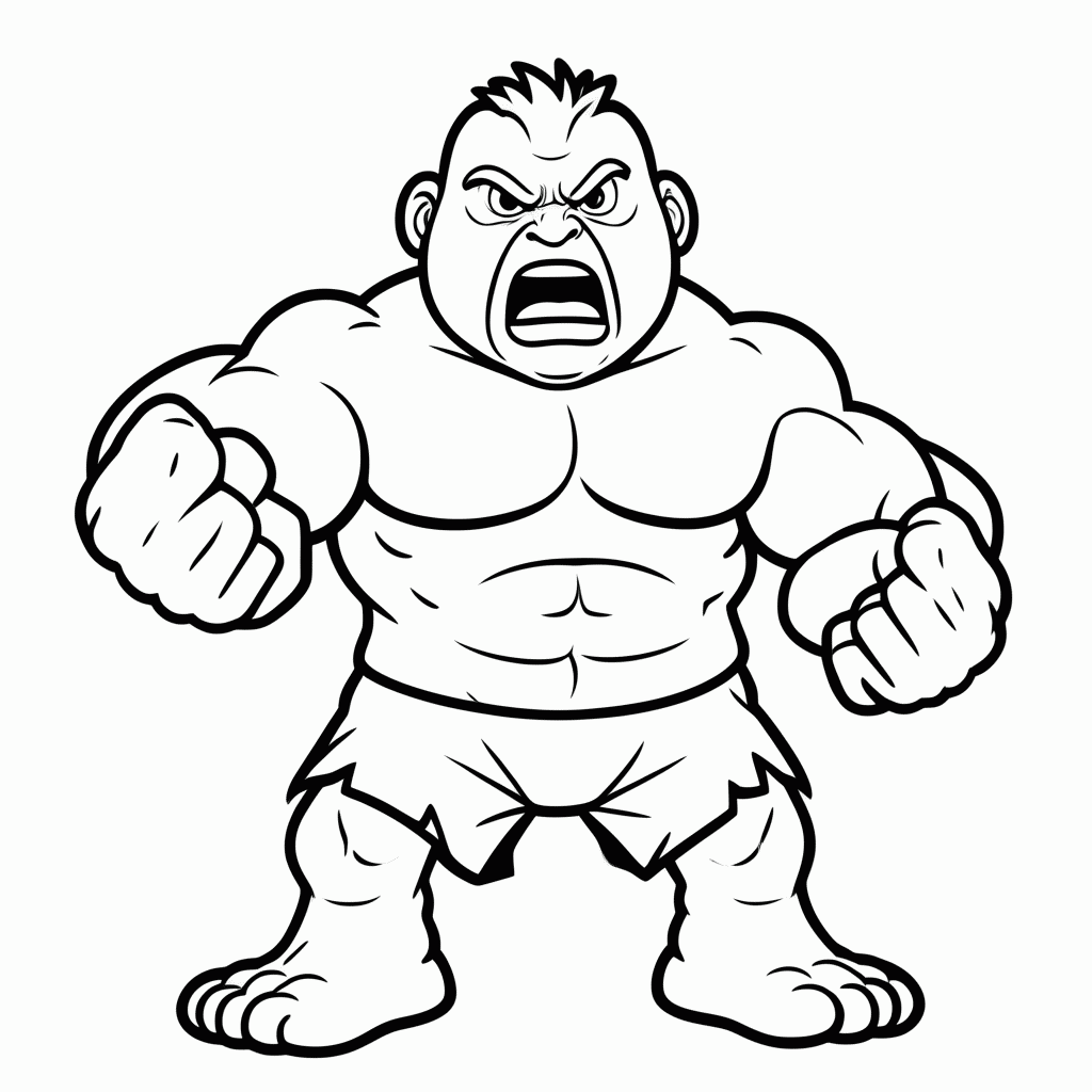 Desenho de Hulk Furioso para colorir e imprimir grátis em folha A4