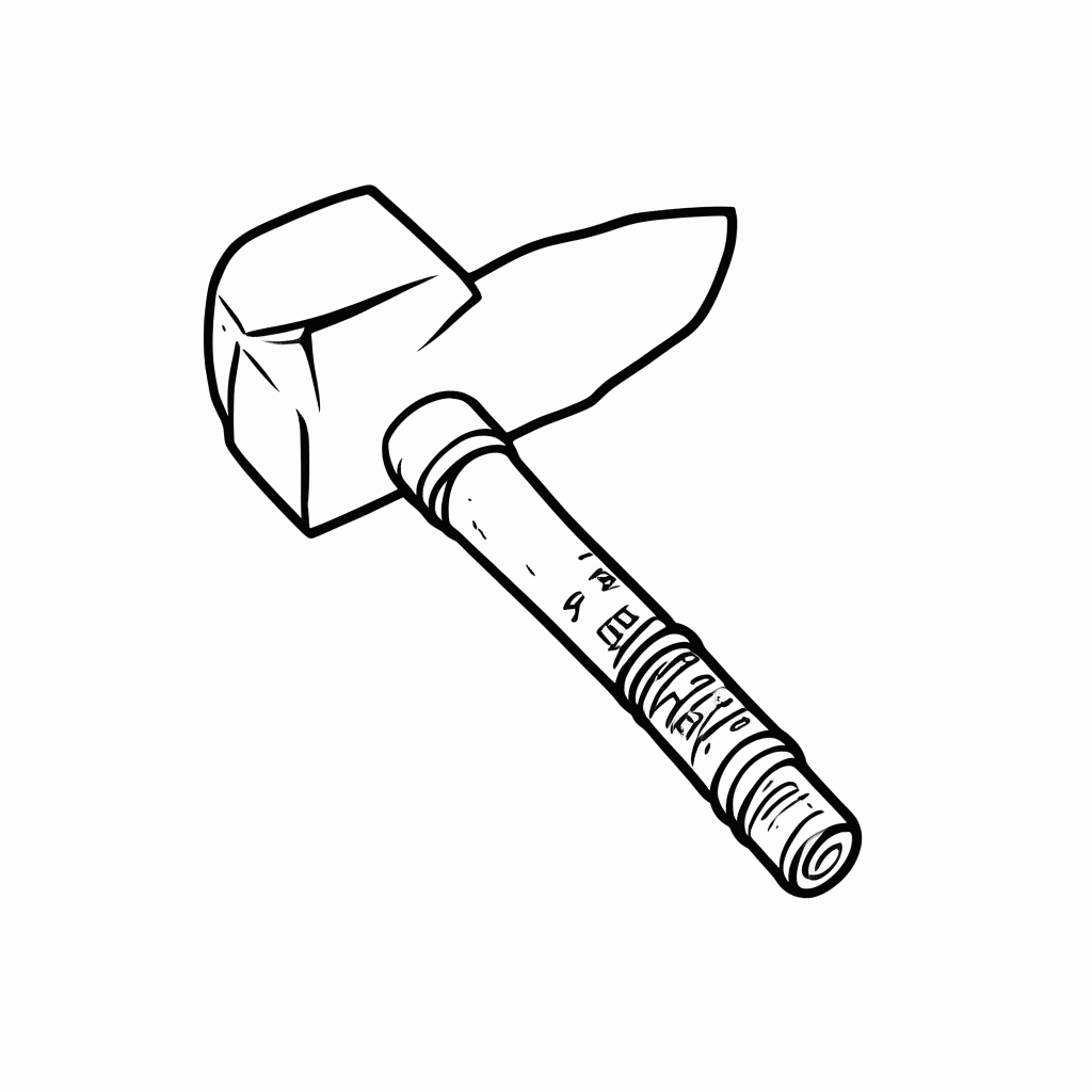 Desenho de Martelo Mjolnir para colorir e imprimir grátis em folha A4