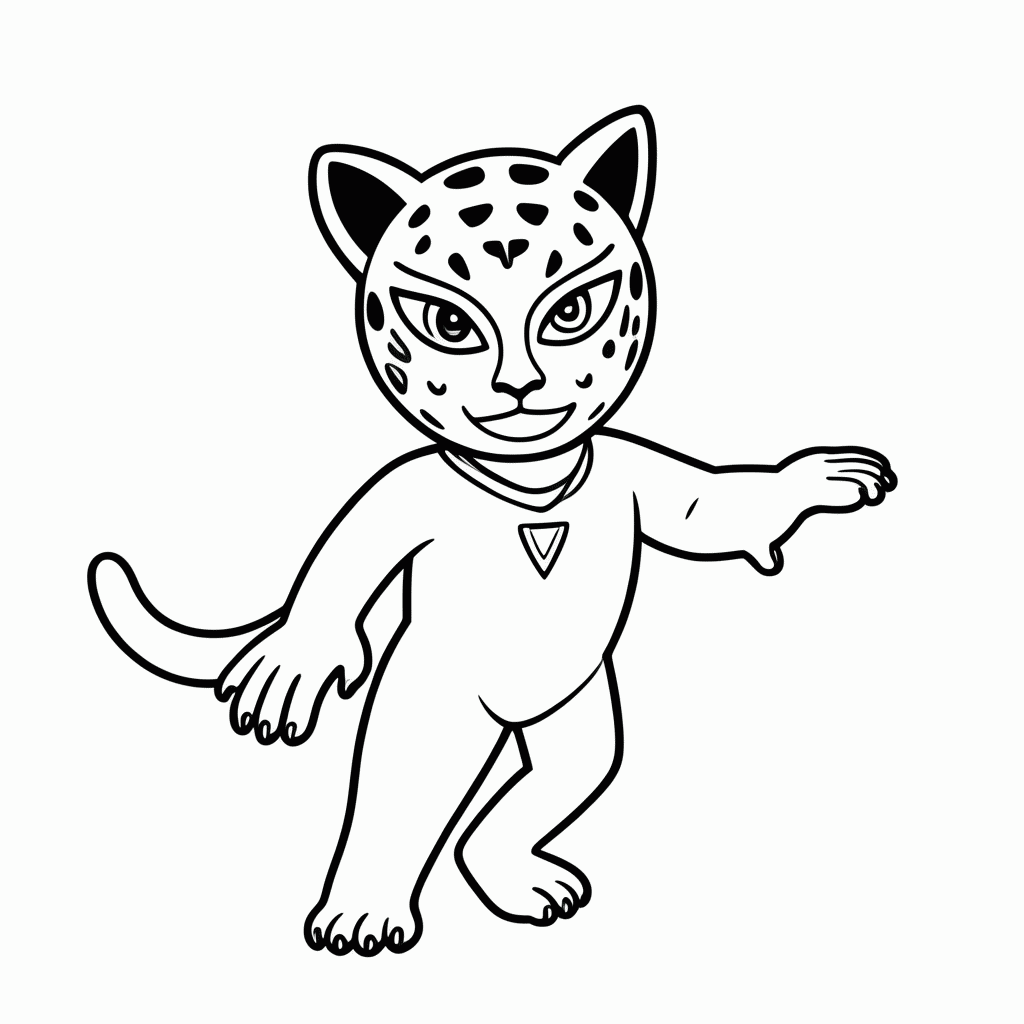 Desenho de Pantera Negra para colorir e imprimir grátis em folha A4