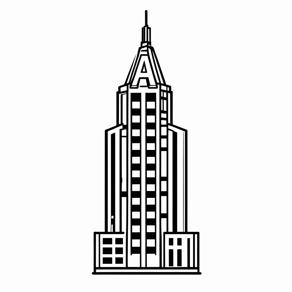 Desenho de Stark Tower para colorir e imprimir grátis em folha A4