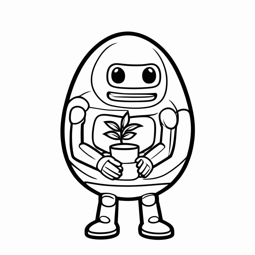 Desenho de Eve com a Planta para colorir e imprimir grátis em folha A4