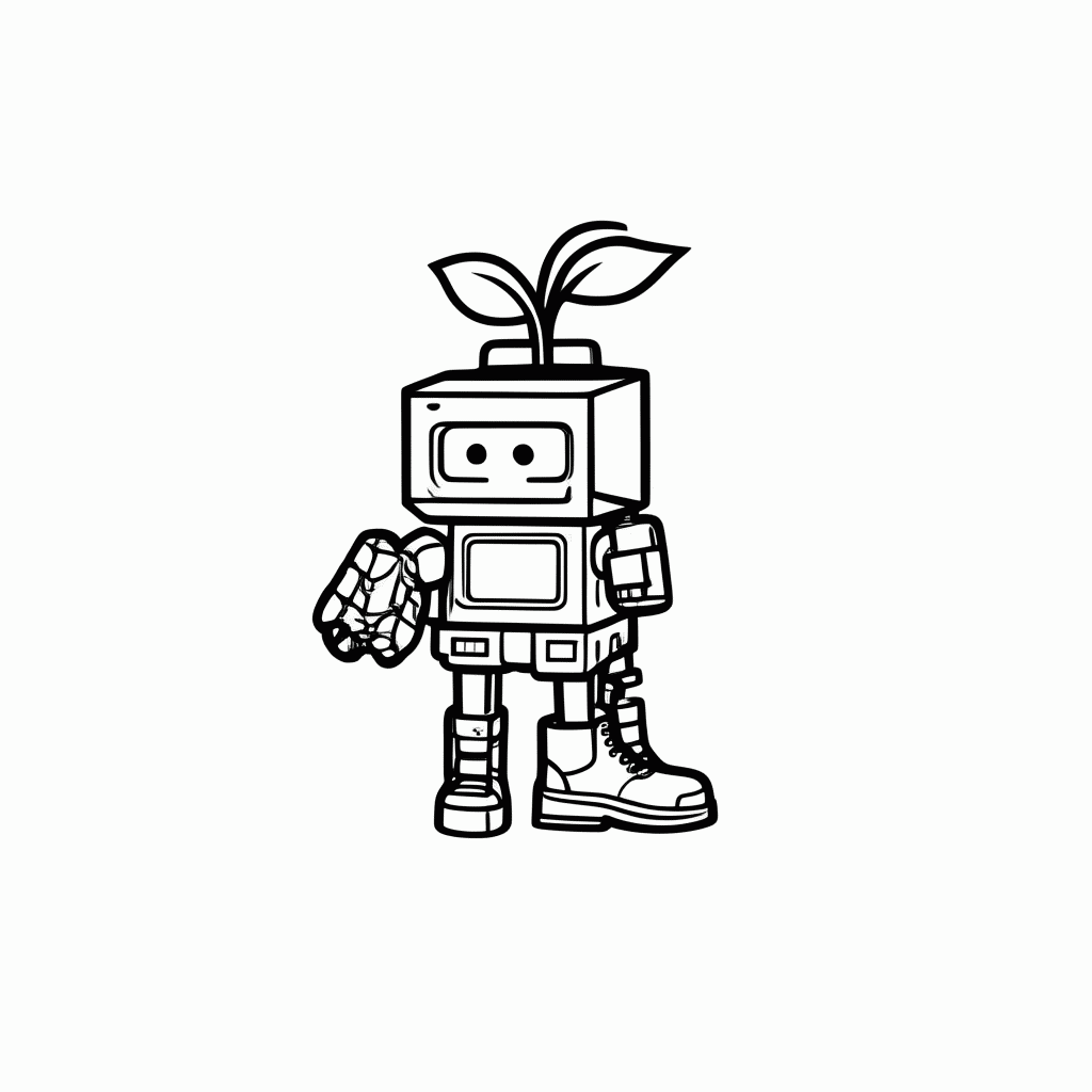 Desenho de Wall-E com a Planta para colorir e imprimir grátis em folha A4