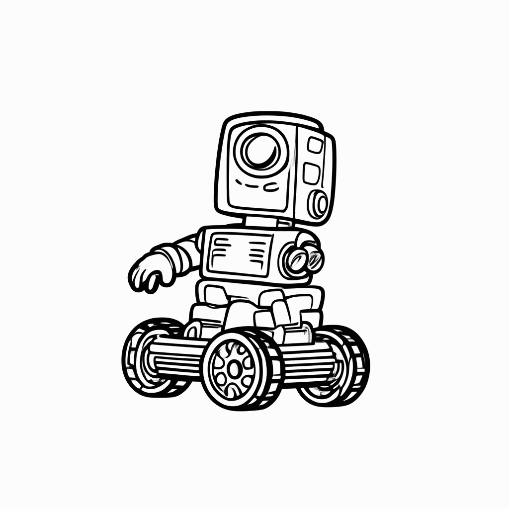 Desenho de Wall-E nas Esteiras para colorir e imprimir grátis em folha A4