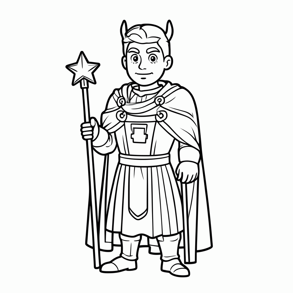 Desenho de Rei Magnífico para colorir e imprimir grátis em folha A4