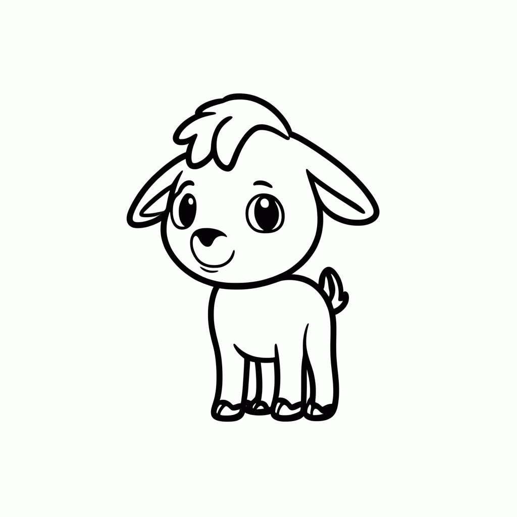 Desenho de Valentino, o Cabrito para colorir e imprimir grátis em folha A4