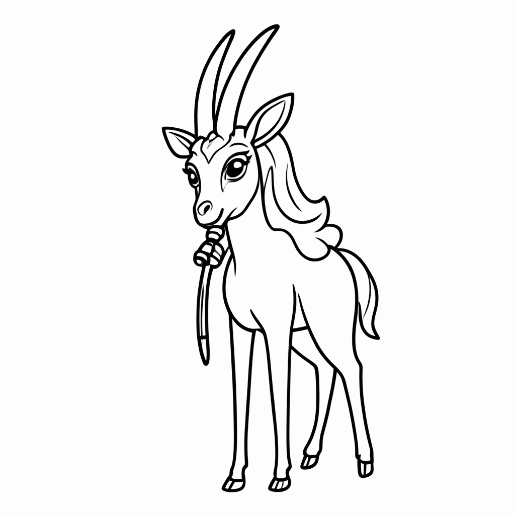 Desenho de Gazelle para colorir e imprimir grátis em folha A4