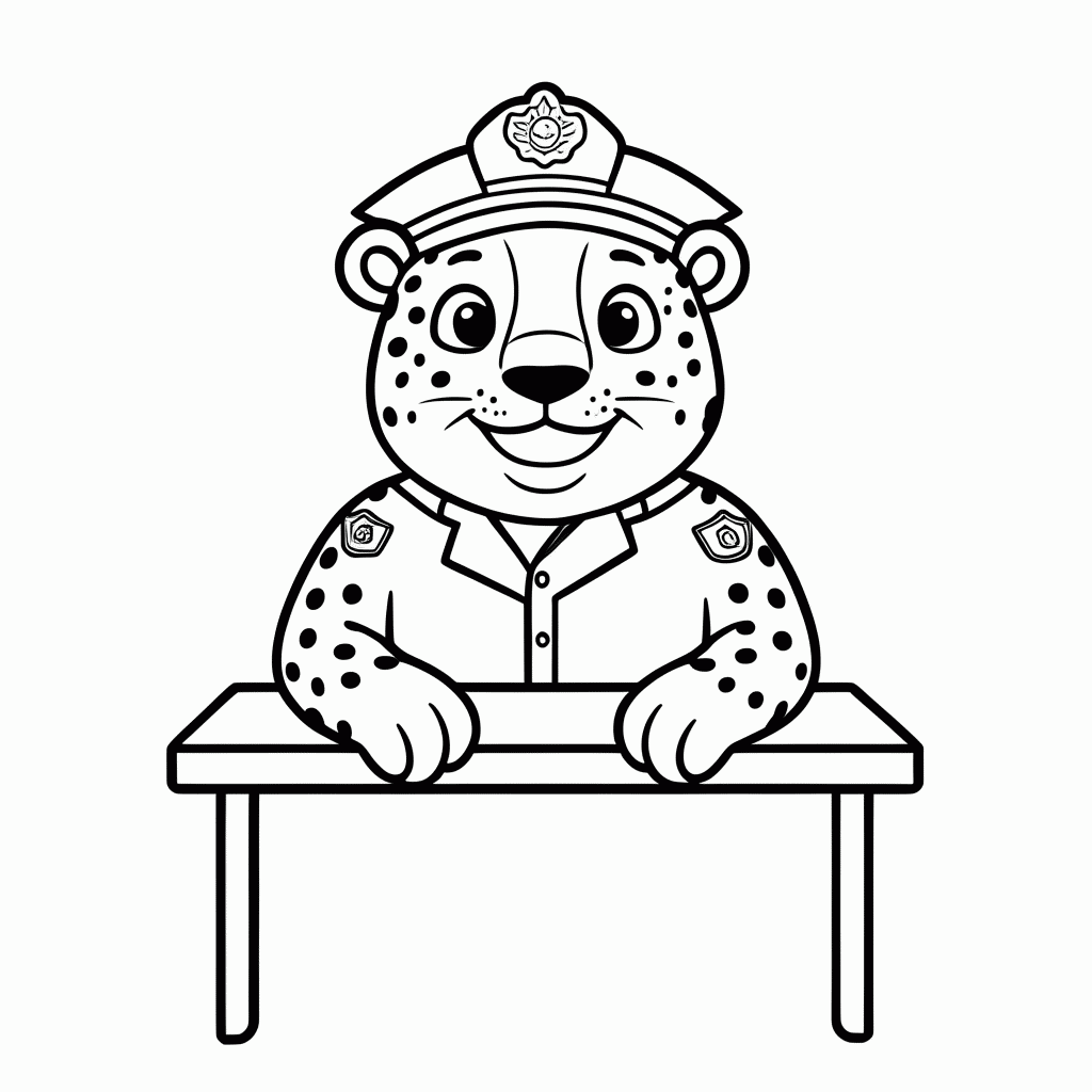 Desenho de Clawhauser para colorir e imprimir grátis em folha A4