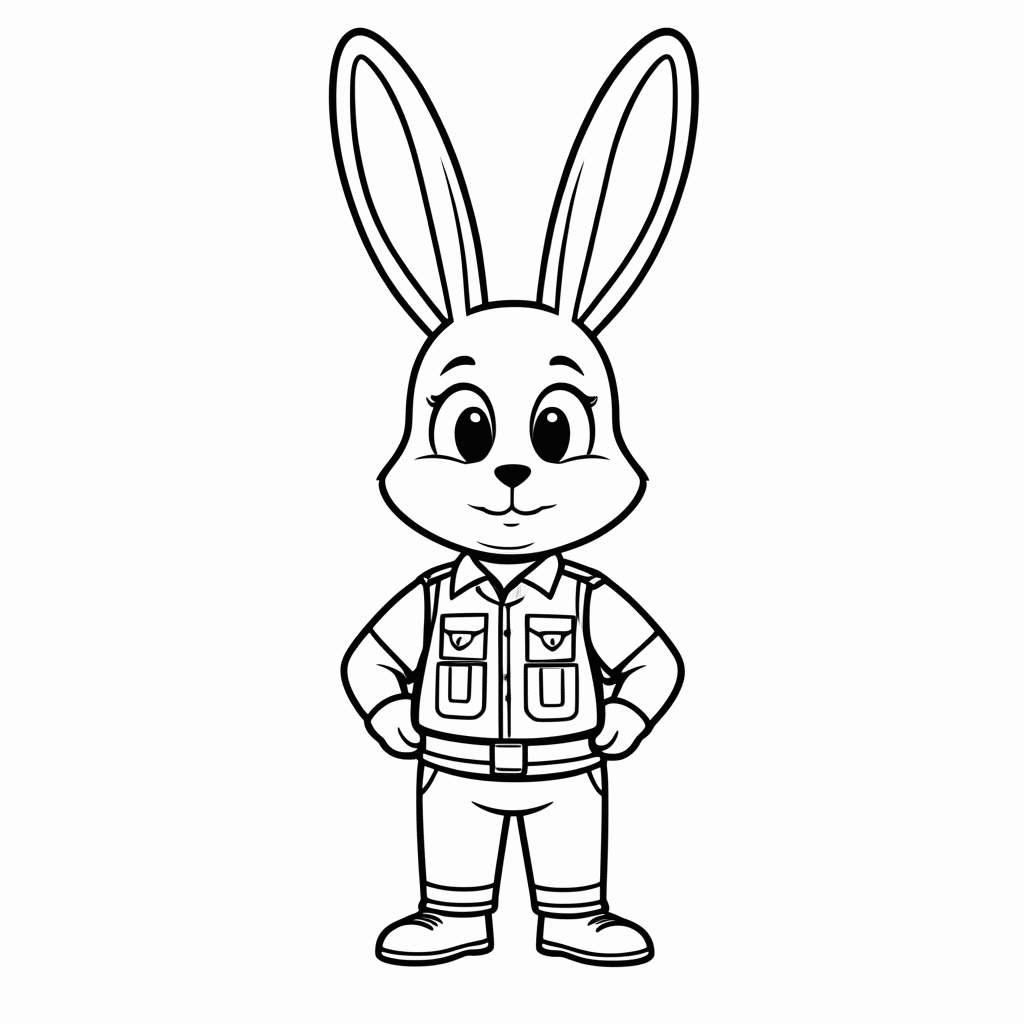Desenho de Judy Policial para colorir e imprimir grátis em folha A4