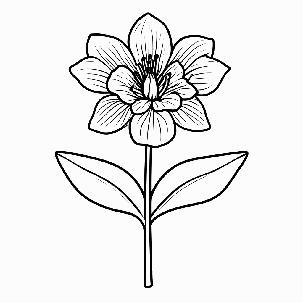 Desenho de Flor De Orquidea Amazonica para colorir e imprimir grátis em folha A4