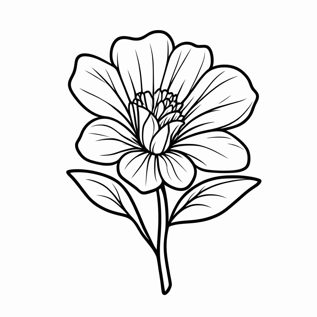 Desenho de Flor de Ipe Branco para colorir e imprimir grátis em folha A4