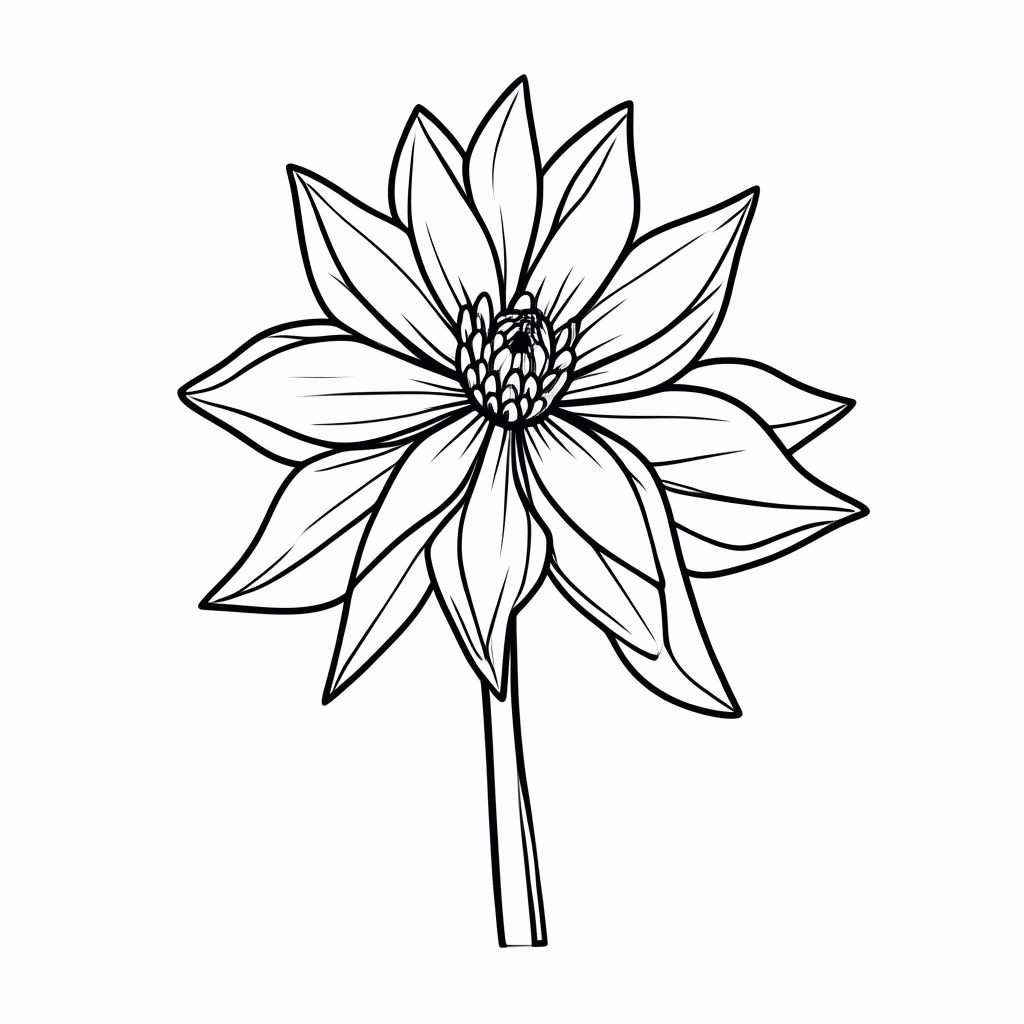 Desenho de Flor de Ipe Roxo Mata Atlantica para colorir e imprimir grátis em folha A4