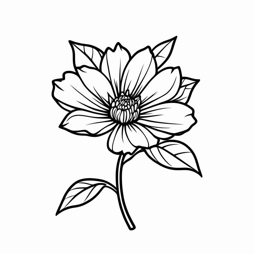Desenho de Flor de Jasmim Manga para colorir e imprimir grátis em folha A4