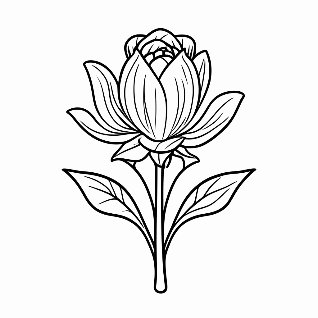 Desenho de Flor de Paineira Rosa para colorir e imprimir grátis em folha A4