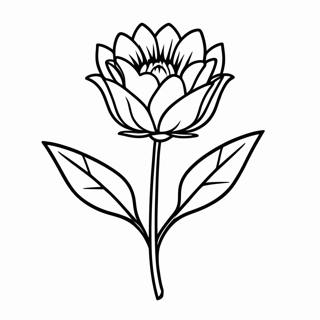 Desenho de Flor de Quaresmeira Roxa para colorir e imprimir grátis em folha A4