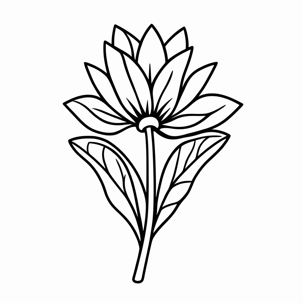 Desenho de Flor de Rabo De Arara para colorir e imprimir grátis em folha A4