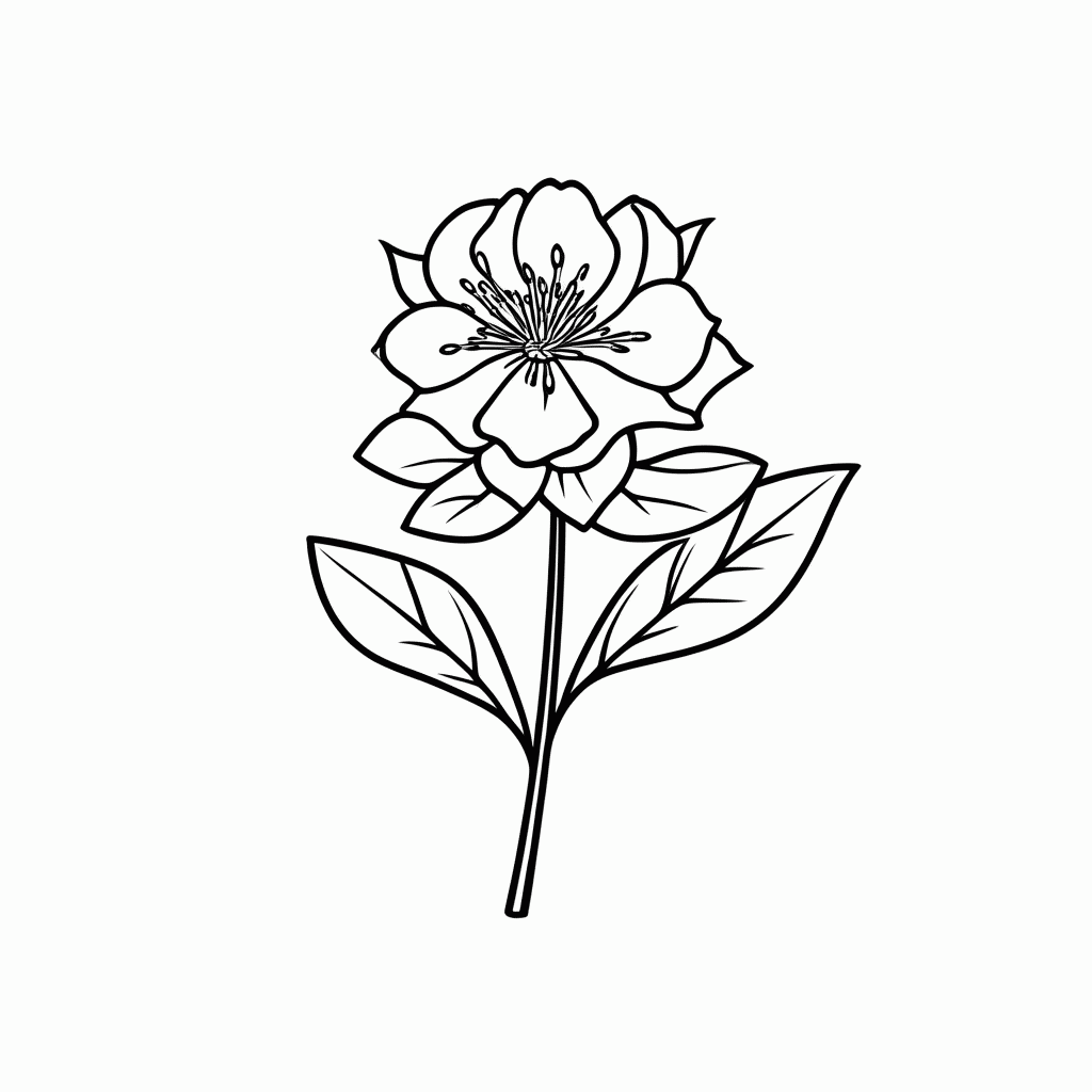 Desenho de Flor Flor De Azaleia para colorir e imprimir grátis em folha A4