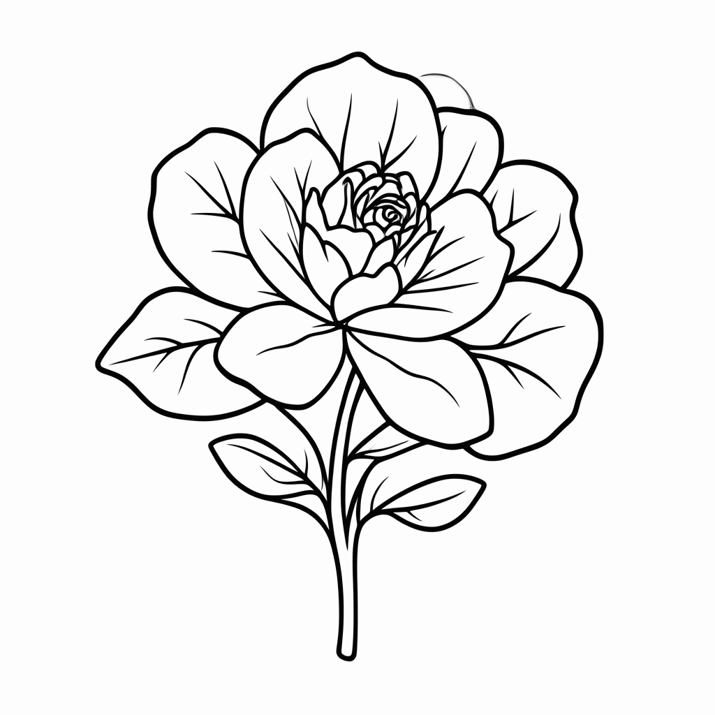Desenho de Flor Flor De Camelia para colorir e imprimir grátis em folha A4
