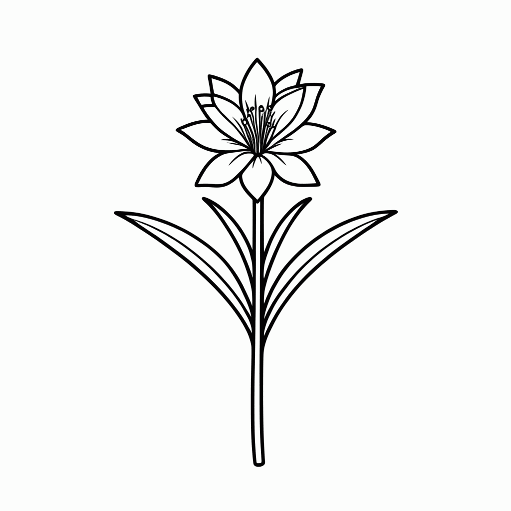 Desenho de Flor Flor De Dracena para colorir e imprimir grátis em folha A4