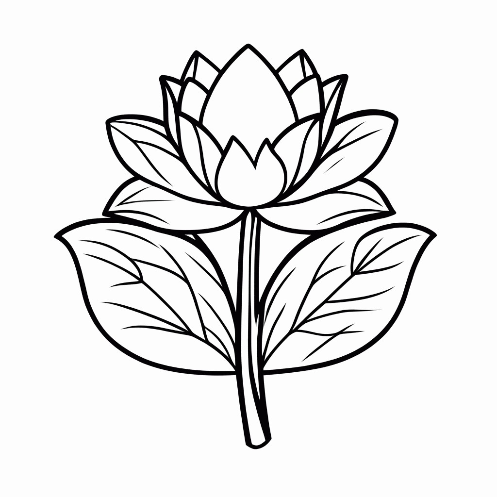 Desenho de Flor Flor De Lotus Azul para colorir e imprimir grátis em folha A4