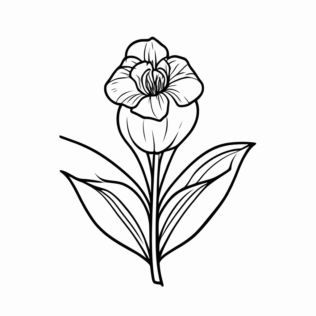 Desenho de Flor Orquidea Vanda para colorir e imprimir grátis em folha A4
