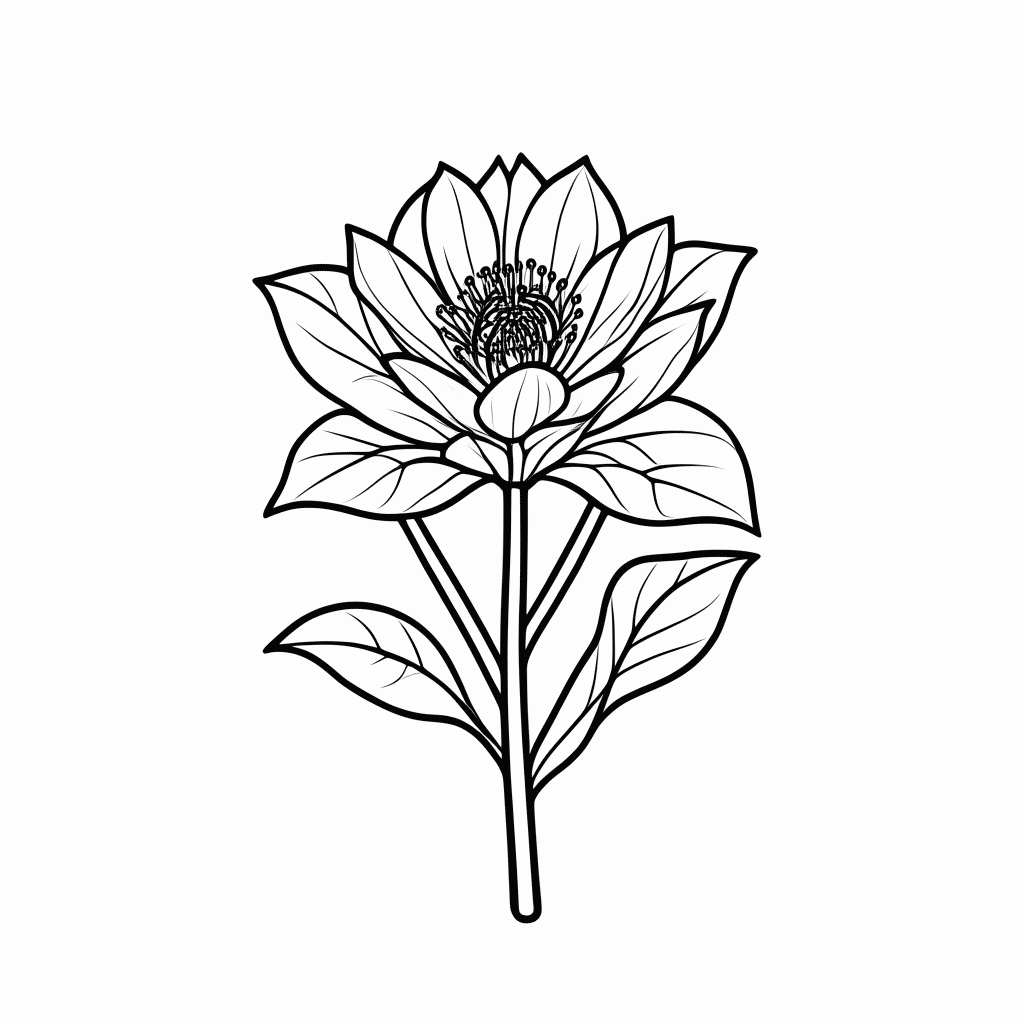 Desenho de Flor Vitoria Regia para colorir e imprimir grátis em folha A4
