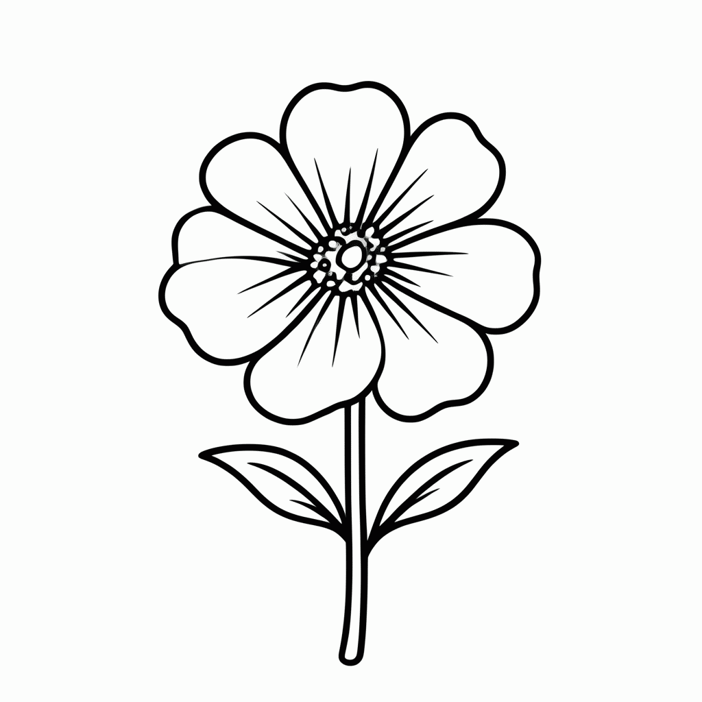 Desenho de Flor Amor Perfeito para colorir e imprimir grátis em folha A4