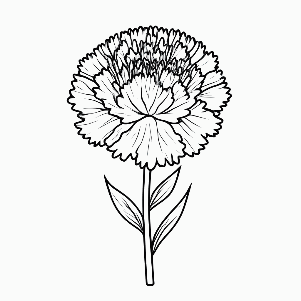 Desenho de Flor Cravo para colorir e imprimir grátis em folha A4