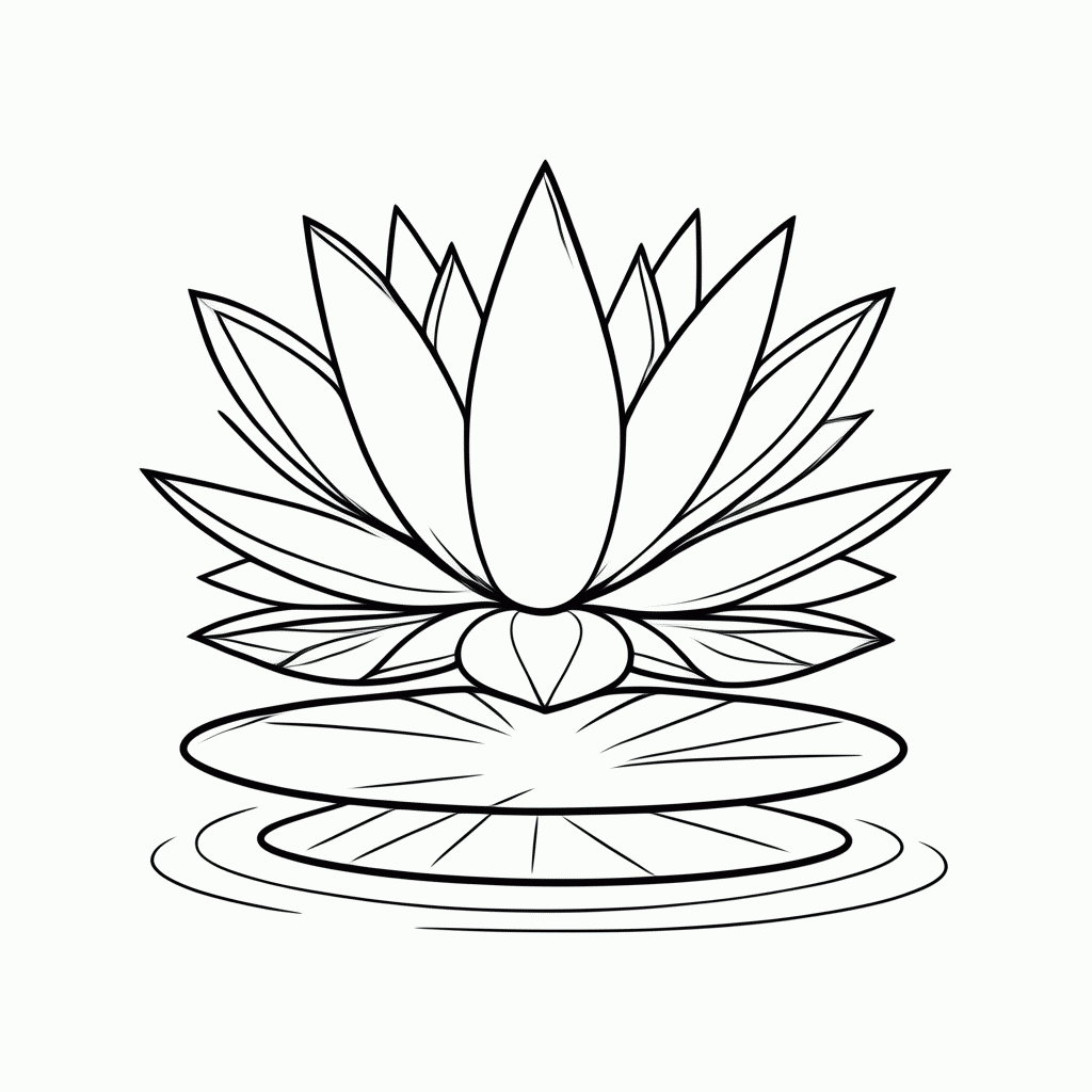 Desenho de Flor Flor De Lotus para colorir e imprimir grátis em folha A4