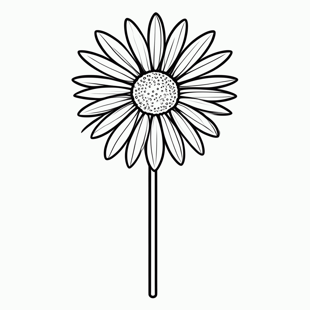Desenho de Flor Gerbera para colorir e imprimir grátis em folha A4