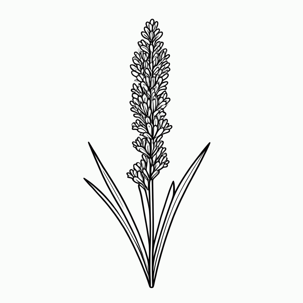 Desenho de Flor Lavanda para colorir e imprimir grátis em folha A4