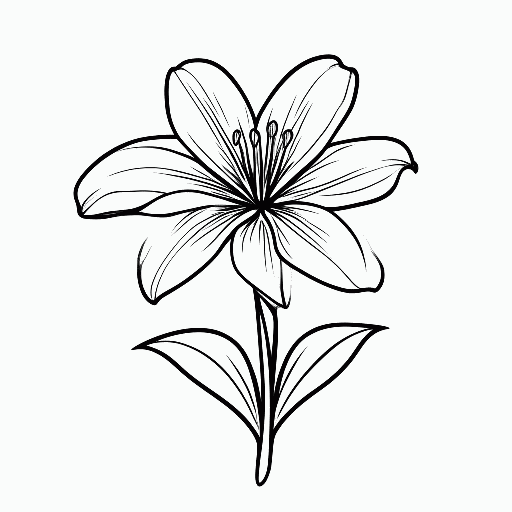Desenho de Flor Lirio para colorir e imprimir grátis em folha A4