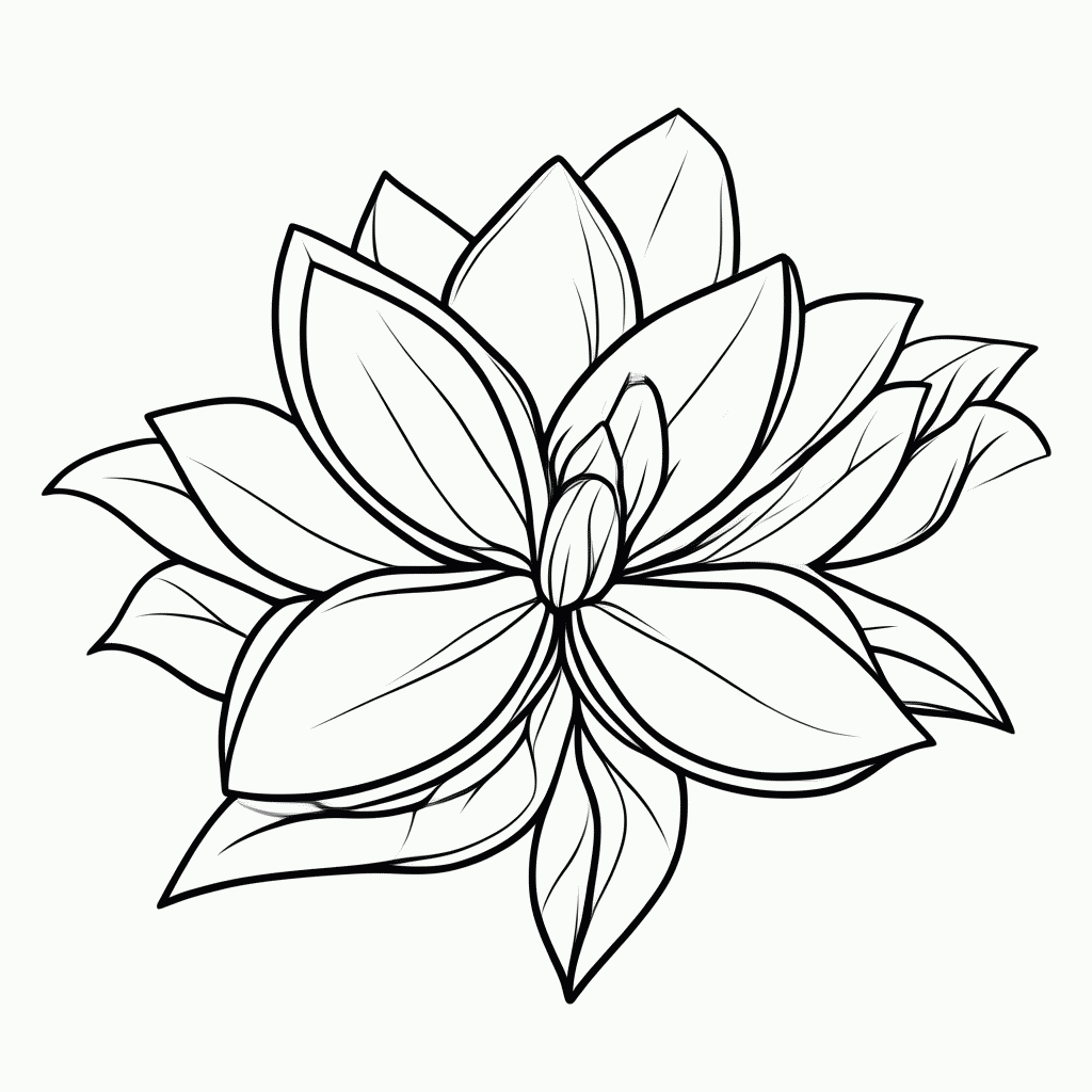 Desenho de Flor Magnolia para colorir e imprimir grátis em folha A4