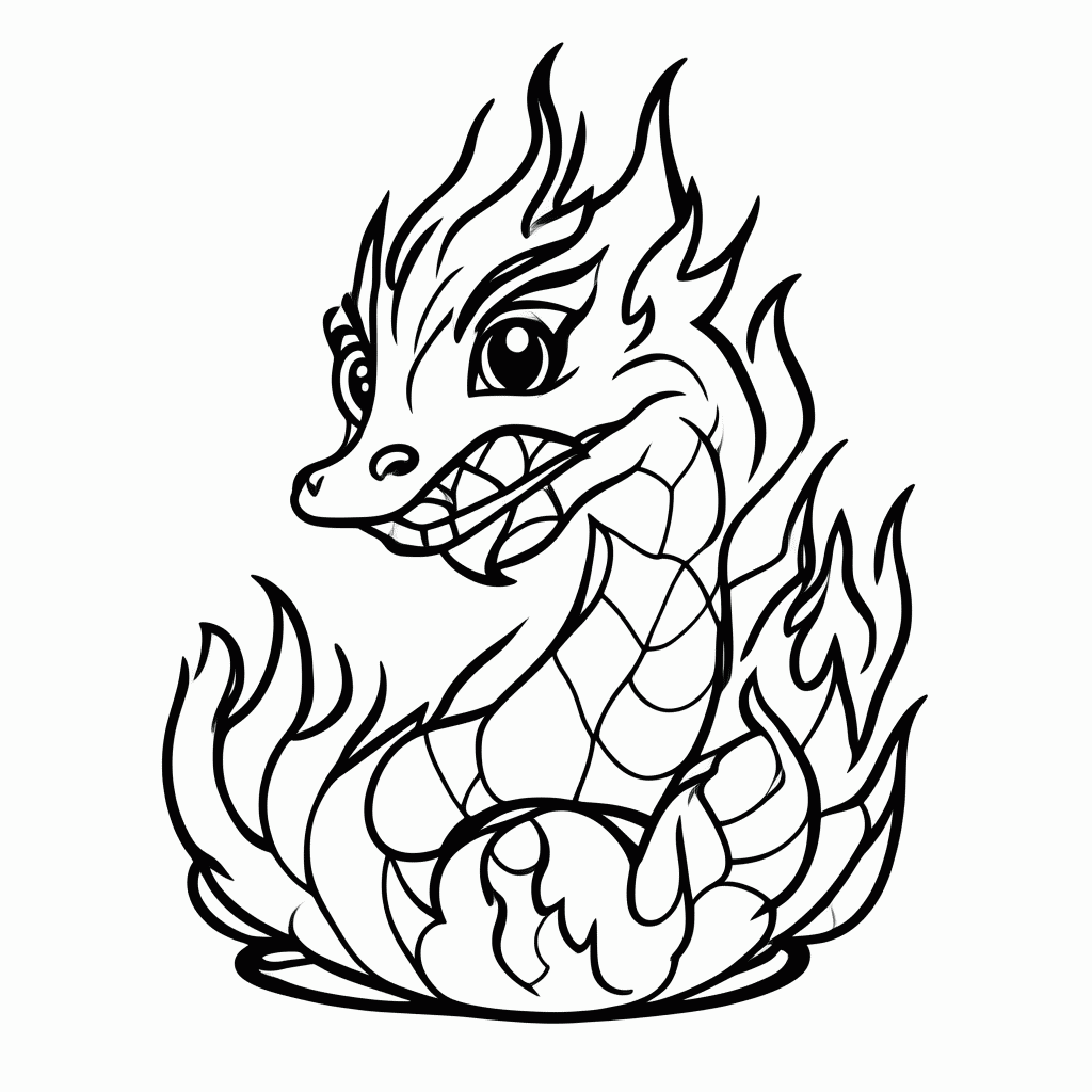Desenho de Boitata para colorir e imprimir grátis em folha A4