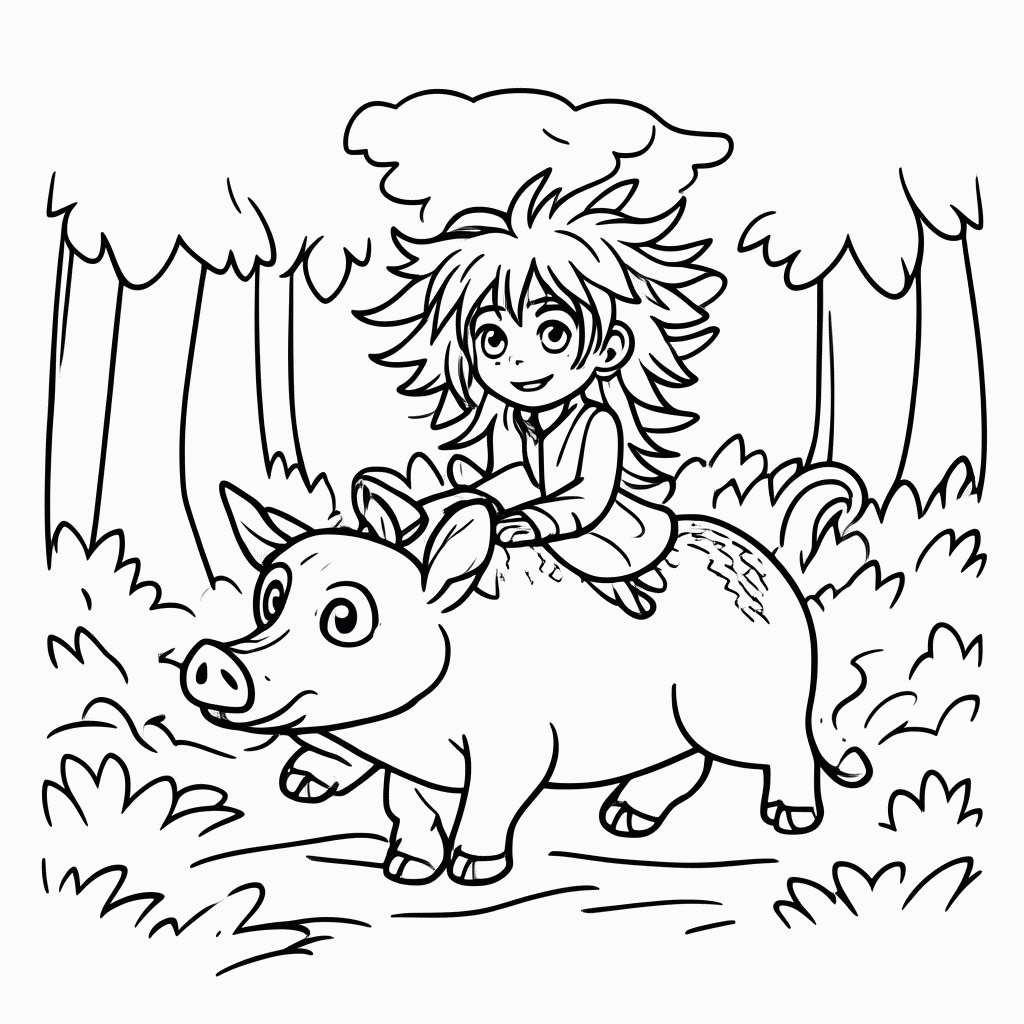 Desenho de Caipora para colorir e imprimir grátis em folha A4